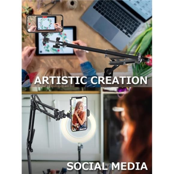 Overhead Camera Mount, 5lb Horizontal Load-Bearing, 360° Adjustable Camera Stand - Picture 4 of 6